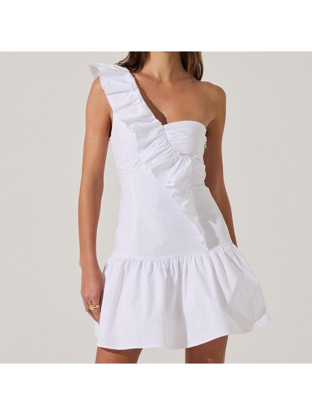 NEW One Shoulder Ruffle Mini Dress